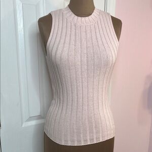 Pink Ribbed Knit Tank Top Size Medium